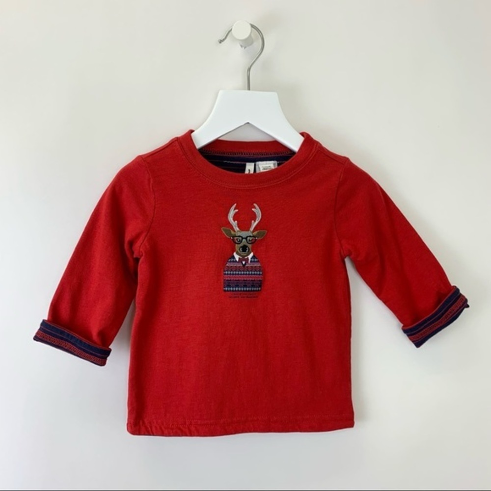 NEW Janie and Jack Reversible Holiday Long Sleeve Tee Size 6 to 12 months